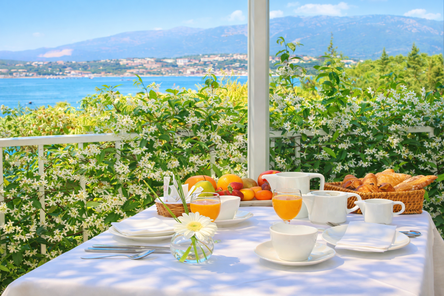 Commencer la journée face au golfe.